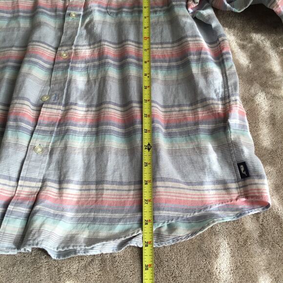 VINEYARD VINES  Sunset Lake Stipe Slim Fit Crosby Shirt Cotton Linen blend sz L - Picture 7 of 8